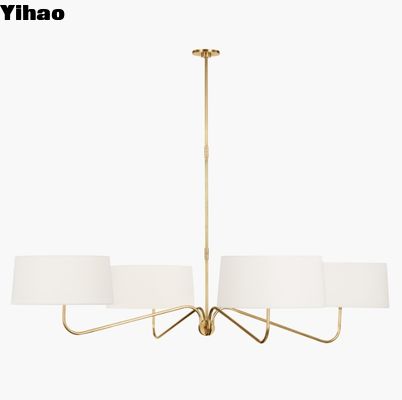 TOB 5350 Canto Grande Four Arm Chandelier Nicchio lucidato / Rovere a mano di ottone antico / Bronzo e ottone