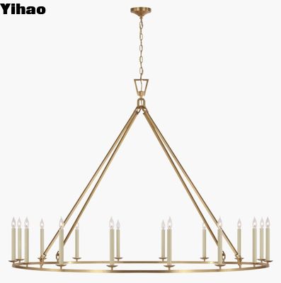 CHC 5276 Darlana Grande Candelabro a anello singolo Nickel lucidato / Ferro invecchiato / Ferro dorato / ottone antico-bumificato