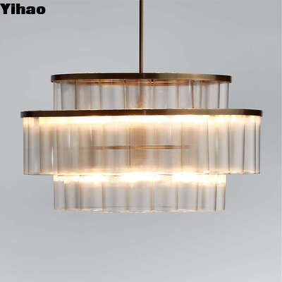 Corpo in ottone K9 Crystal Shade 3500K Caldo Bianco Pantalone di lusso lampadario di soffitto