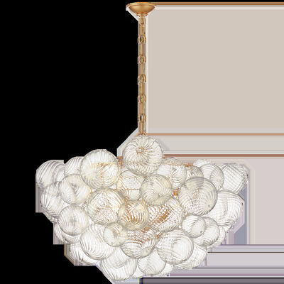 Yihao Antique American Style Lampada di soffitto a LED Cristallo lampadario in ottone con 3500K caldo bianco ottone e vetro